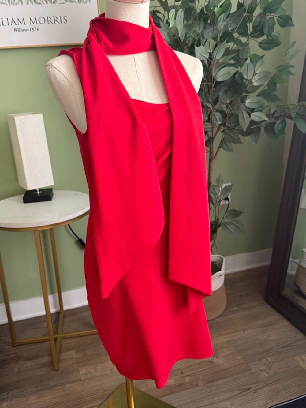 Elegant Red Sleeveless Scarf Dress Na-KD wardrobe